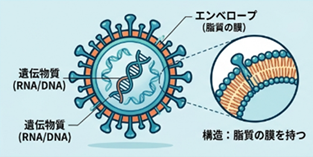 エンベロープウイルスの画像