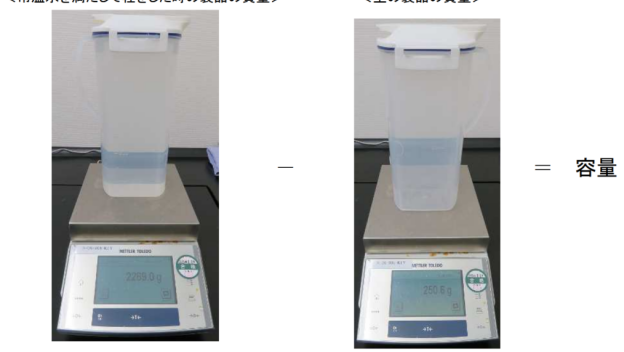 合成樹脂加工品の試験　－１－　容量